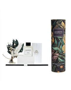 Аромадиффузор с сухоцветами в Премиум тубусе Amber & Pepper 100 Accents вдохновение с первых нот