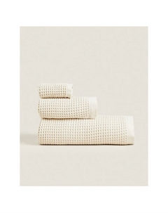Хлопчатобумажное банное полотенце вафельной вязки 30 x 50 см Zara home