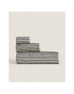 Хлопчатобумажное банное полотенце с окрашенной нитью 90 x 150 см Zara home