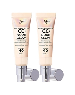Тональный крем с сияющим финишем Nude Glow CC Cream Duo SPF40, 2 шт It cosmetics