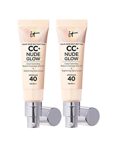 Тональный крем с сияющим финишем Nude Glow CC Cream Duo SPF40, 2 шт It cosmetics