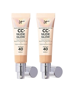 Тональный крем с сияющим финишем Nude Glow CC Cream Duo SPF40, 2 шт It cosmetics
