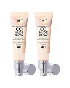 Тональный крем с сияющим финишем Nude Glow CC Cream Duo SPF40, 2 шт It cosmetics