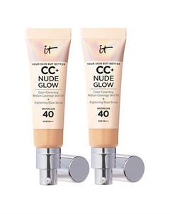 Тональный крем с сияющим финишем Nude Glow CC Cream Duo SPF40, 2 шт It cosmetics