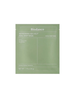 Ночная гидрогелевая лифтинг-маска Refreshing Sea Kelp Real Deep Mask 34 Biodance