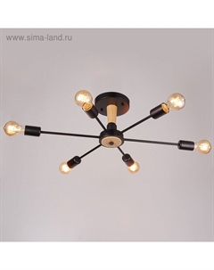 Люстра 80008/9 6×40 Вт Е27 черный/коричневый 81×71×28 см Экономсвет