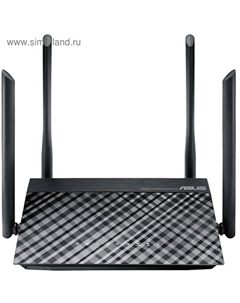 Wi-Fi роутер беспроводной Asus RT-AC1200, 10/100 Мбит, чёрный