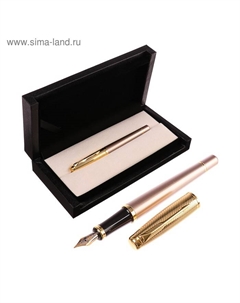 Ручка подарочная, перьевая, в кожзам футляре, "Венесуэла", корпус бежевый/золотистый Calligrata