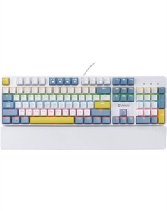Клавиатура Оклик K951X механическая белый USB Multimedia LED (подставка для запястий) (1901  106689 Oklick