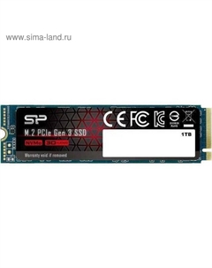 Накопитель SSD Silicon Power M-Series M.2 2280 SP001TBP34A80M28, 1Тб, PCI-E x4 Silicon power