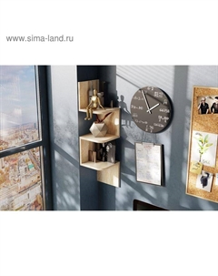Полка угловая ЛОФТ, 225х225х850, Дуб сонома Клик мебель