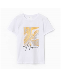 Футболка женская Amour, белая, размер 54 Текстиль центр