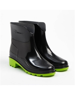 Сапоги резиновые женские, черный+салатовый, размер 36 Darina