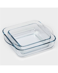 Набор форм для запекания Borcam, 2 предмета: 1.95 л, 1.04 л, жаропрочное стекло, прозрачный Pasabahce