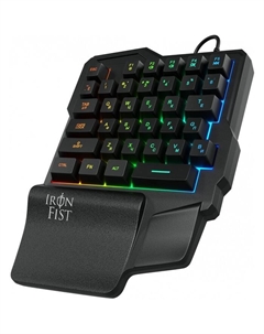 Игровой блок Оклик 701G IRON FIST, USB for gamer LED, подставка для запястий, чёрный Oklick