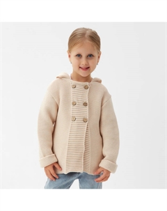 Джемпер вязаный детский с капюшоном, цвет бежевый, рост 104 см Minaku