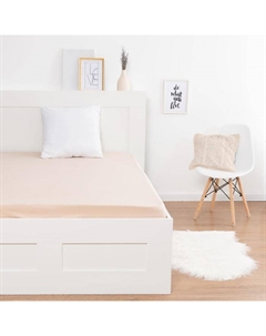 Простыня на резинке 1.5-спальная, 160×200+20 см, бежевая, трикотаж Kupu-kupu