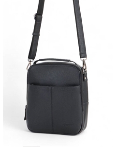 Сумка кросс-боди мужская на молнии, 2 наружных кармана, с ручкой, длинный ремень, 20×6×26 см, чёрная Bagsland
