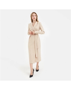 Платье на запах миди женское размер 42, бежевое Mist