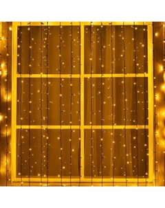 Гирлянда «Занавес» 2×6 м, IP44, УМС, тёмная нить, 1440 LED, свечение тёплое белое, 220 В Luazon lighting