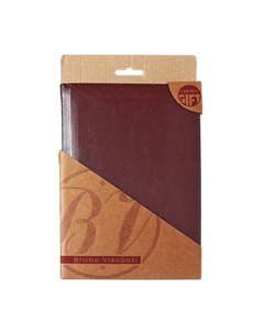 Ежедневник недатированный А5+, 136 листов SIDNEY NEBRASKA, твёрдая обложка, искусственная кожа, ляссе, золотой обрез, блок 70 г/м2, коричневый Альт