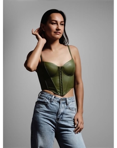 Корсет женский кожаный, размер M, хаки Mist