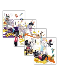 Набор обложек ПП 12 штук, 212 х 347 мм, 80 мкм, "Ну, Погоди! Каникулы", для тетрадей и дневников, МИКС Erichkrause