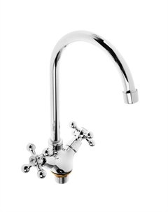 Смеситель для кухни Accoona A4971, двухвентильный, с гайкой, латунь, хром