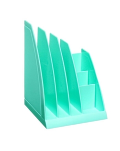 Лоток для бумаг вертикальный, 6 отделений, "Regatta Pastel Bloom", зеленый Erichkrause