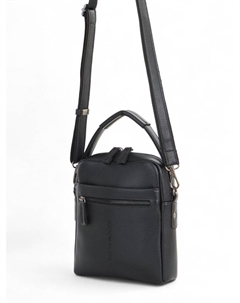Сумка кросс-боди мужская на молнии, 2 наружных кармана, с ручкой, длинный ремень, 17×5×22 см, чёрная Bagsland