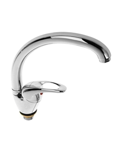 Смеситель для кухни Accoona A4040, однорычажный, с гайкой, силумин, хром