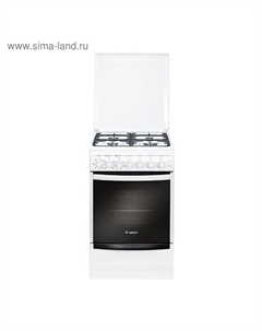 Плита Gefest 5102-02, газовая, 4 конфорки, 52 л, электрическая духовка, белая