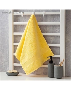 Полотенце махровое «Уют» 35х75 см, цвет жёлтый 100% хлопок, 600 гр/м2 Этель