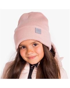 Шапка для девочки двухслойная, пудровая, размер 54-58 Hoh loon