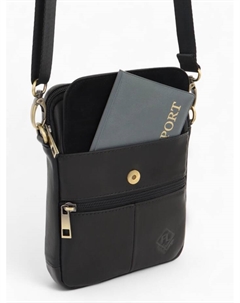 Сумка кросс-боди мужская, на молнии, 3 наружных кармана, 16×3×21 см, чёрная Fidelio largo