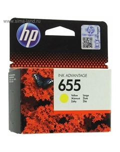Картридж струйный HP 655 CZ112AE желтый для HP DJ IA 3525/4615/4625/5525/6525 (600стр.) Hp