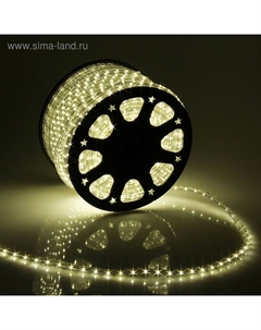 Гирлянда светодиодная, световой шнур 13 мм, IP65, 100 м, 36 LED/м, 220 В, 2W, постоянное свечение, свечение тёплое белое Luazon lighting