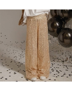 Брюки из пайеток, размер 34 (122-128 см), золотые Kaftan