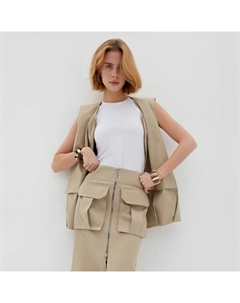 Жилет женский на молнии : Safari, бежевый, размер 50 Minaku