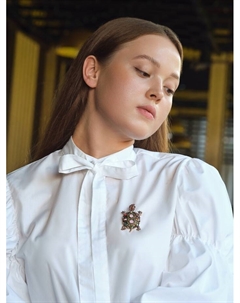 Брошь «Черепашка» в крупных стразах, цветная в чернёном золоте Qf