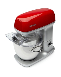 Миксер Gorenje MMC1000RLR, планетарный, 1000 Вт, 4.5 л, 7 скоростей, 4 насадки, красный