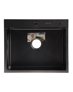 Мойка кухонная AFLORN AF96050DF, врезная, S=3.0 и 0.8 мм, 60×50 см, сифон, черная Aflorn