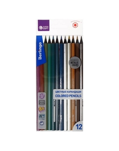Карандаши 12 цветов SuperSoft. Metallic Berlingo