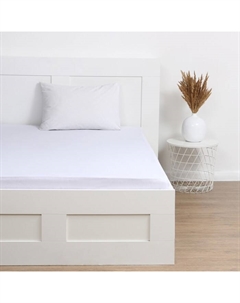 Простыня на резинке 1.5-спальная, 160×200+20 см, белая, кулирка Nefertiti