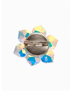 Брошь «Цветок» сказочный, цвет радужный в серебре Qf