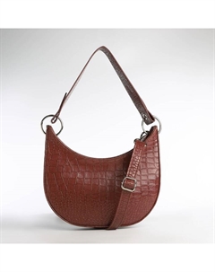 Сумка женская багет на молнии, 21×7×23 см, коричневая Textura