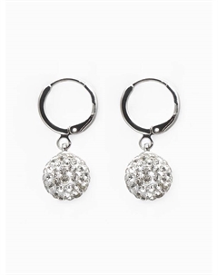 Серьги со стразами «Шамбала» сияние, белые в серебре Qf
