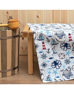 Простыня банная «Капитан» 150×180 см, вафля 200 г/м², 100% хлопок Этель