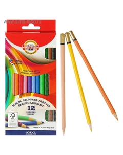 Карандаши 12 цветов 2112, рифлёная поверхность, картонная упаковка, европодвес Koh-i-noor