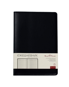 Ежедневник полудатированный А5, 208 листов Profy, рециклированная кожа, сменный блок, золотой срез, чёрный Brunovisconti